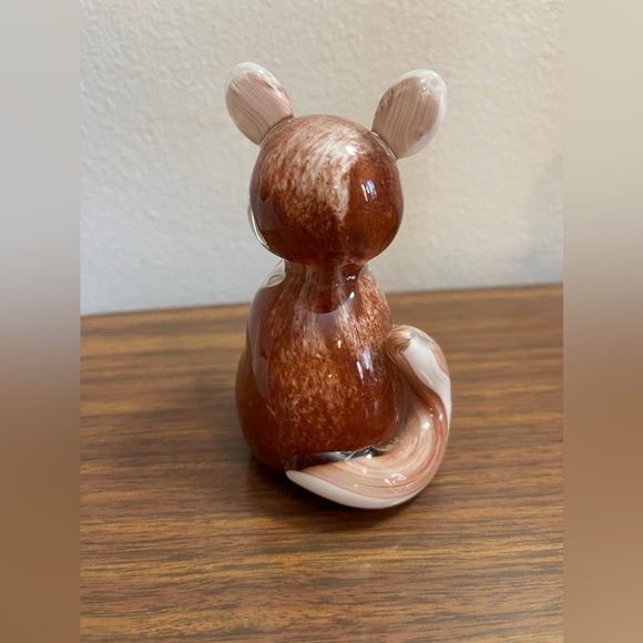 Heavy glass, fox figurine, paperweight, brown, white - Picture 3 of 7